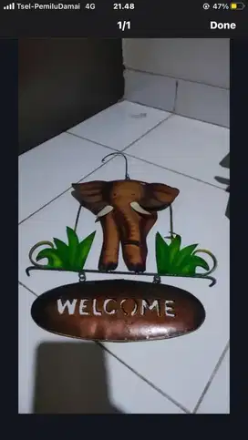 gantungan welcome motif Gajah