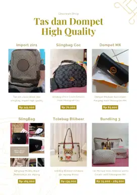 Tas dan Dompet Kualitas Sesuai Harga