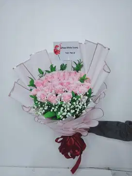 WD237-Buket bunga mawar asli - handbuket fresh flowers