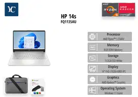 Hp 14S FQ1135AU Ryzen 5 5500U 8GB 512GB Win 11 O H S F H D IPS