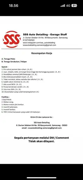 Tenaga Serabutan dan Poles Mobil