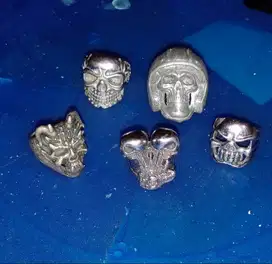 cincin pria skool ring silver 5 pcs (boleh beli satuan @rp 130.000)