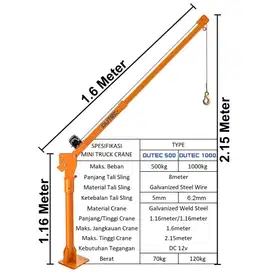 Kerangka Mini Truck Crane 0.5Ton