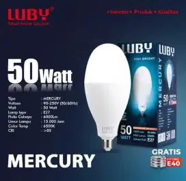 Lampu LED mercury LUBY 50watt putihbisa untuk lampu penerangan jalan.