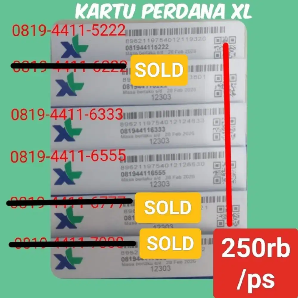 Kartu Perdana XL nomor Cantik Pilihan Kartu Baru