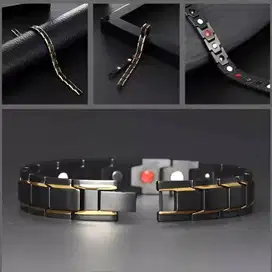 Gelang tangan magnet biasa pipih hitam simpel keren gl130 daily