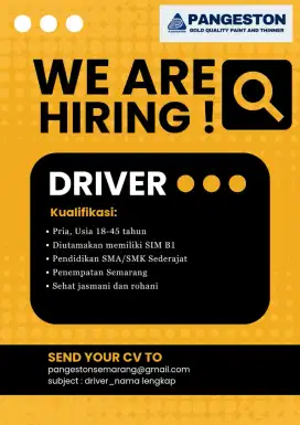 Lowongan Pekerjaan Driver