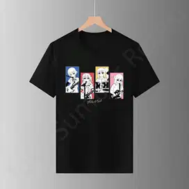 Kaos Bocchi The Rock Kanji Distro Hitam Hitori Nijika Ryo Ikuyo Black