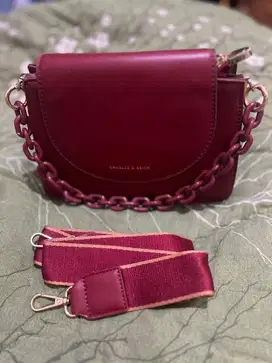 Tas cantik CK warna maroon