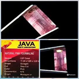 Lostune 100% ASLI Natural PINK Tourmaline + Memo