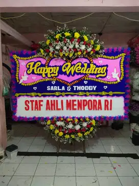 WD266-Bunga papan ucapan happy wedding