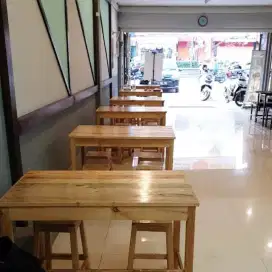 Tempahan Meja kursi cafe meja bar booth gerobak dll