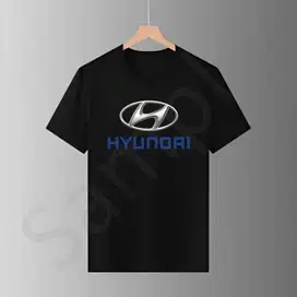 Baju Kaos Oblong Exclusive Pendek Hitam Black TShirt Premium Logo Hyun