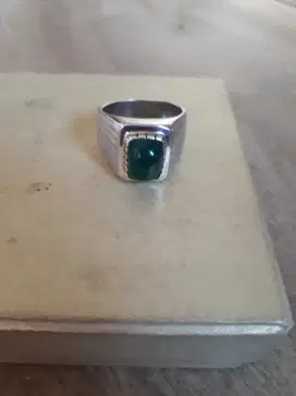 Bacan doko kristal size kantoran ring perak tebal