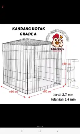 Kandang besi kotak anti rayah tebal kokoh