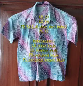 Baju Batik Anak Balita Laki2 warna Gradasi