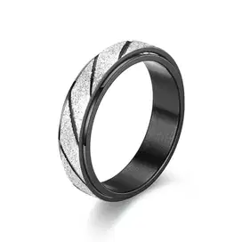 Cincin tangan motif hitam silver bintik bagus keren c29