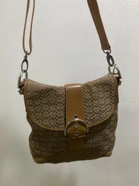 Tas slingbag coach original kanvas mix leather (sale)