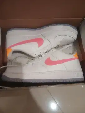 NIKE Air Force 1 (GS) White Coral-Chalk-Laser Orange