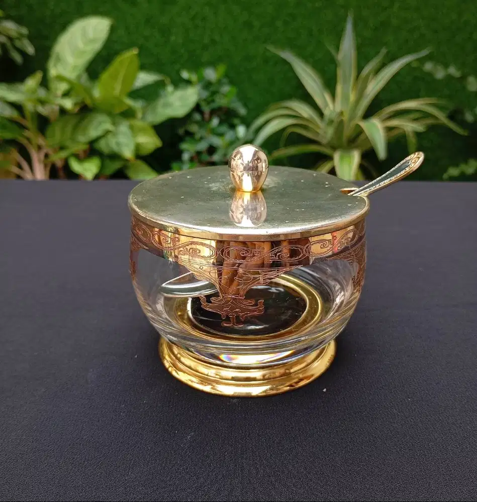 Toples Mangkuk Gula/Cangkir Crystal/Glass Kristal T Murano Italy