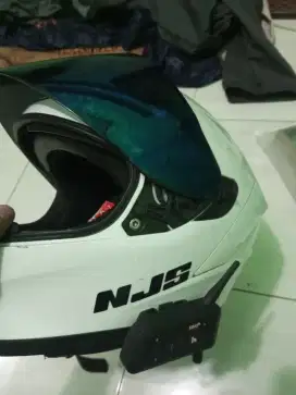 NJS ZX1 white visor iridium blue include bts3