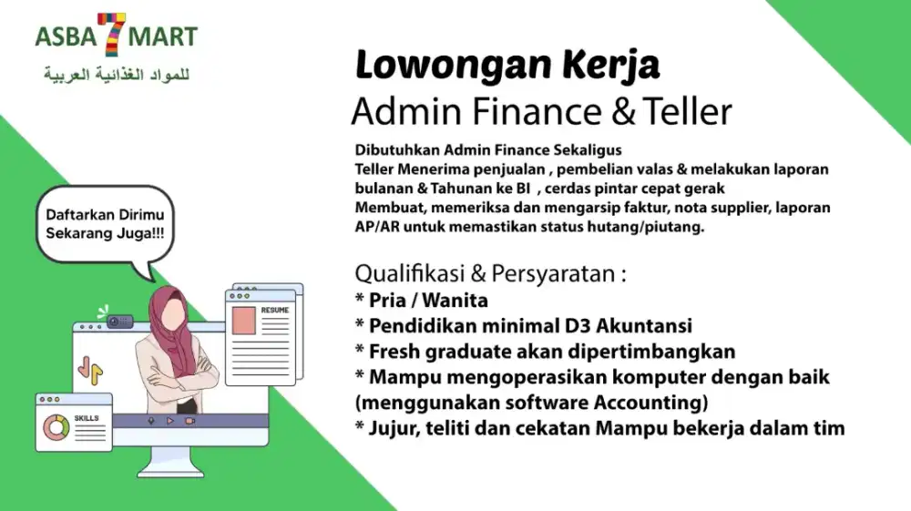 Admn finance & teller