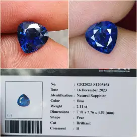 Natural Blue Sapphire 2.13 ct cocok buat cewek atau liontin