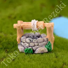 Miniatur Well Tanaman Bonsai Gaya Vintage Dekorasi Rumah Hiasan Sumur