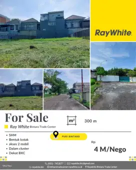 Dijual kavling persegi dalam cluster Puri Bintaro Sektor.9