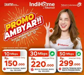 Internet murah Indihome Malang Promo 150 rb 10 Mbps