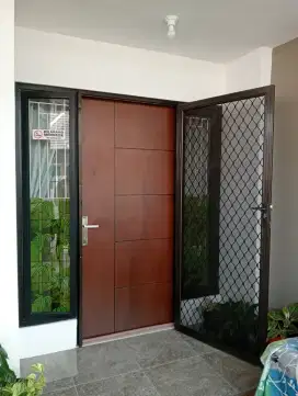 Pintu kasa nyamuk expanda pintu sliding Kusen dan jendela Aluminium