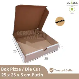 Box Pizza Putih / Kardus / Hampers / Dus Packing / Gift Box - 25 X 25