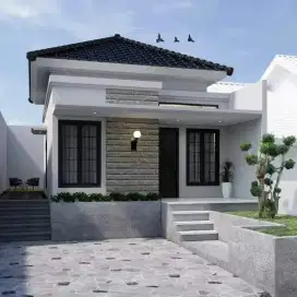 Rumah villa dg view sawah luas tanah 200m2 bonus kolam renang