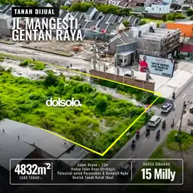 DIJUAL Tanah Jl Mangesti Gentan Raya Purbayan Waru ( Lahan Komersial )