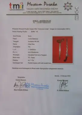 Keris Carita Daleman Asli Dan Tua Era Surakarta PB XII