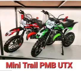 Minitrail Anak Utx 49cc Mesin 2Tak lengkap kunci, bensin campur