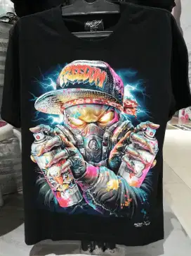 Kaos vintage 3D skull tengkorak hiphop