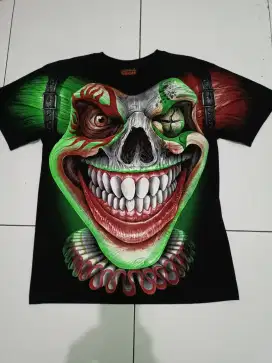 Kaos vintage 3D skull tengkorak Joker