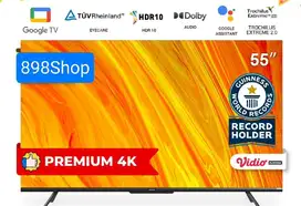 Coocaa TV 55 Google TV Android 11 UHD 4K Dolby HVC Digital TV Resmi