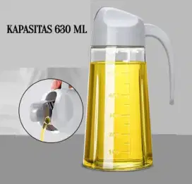 Botol Kaca Minyak Goreng 630ML Oil Pot Wadah Kecap / Cuka Anti Tumpah