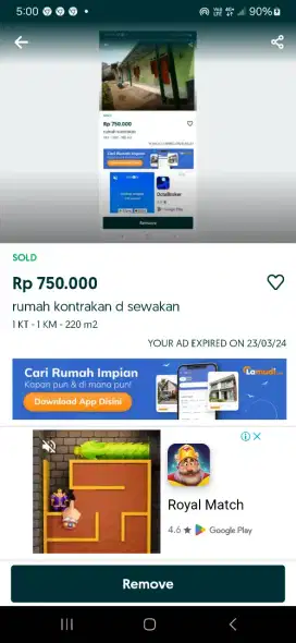 rumah kontrakan d sewakan