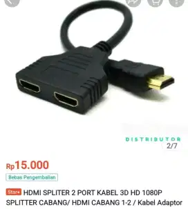 Kabel HDMI SPLITER 2 port tanpa power