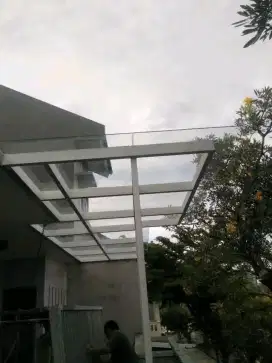 Kanopi kaca tempred