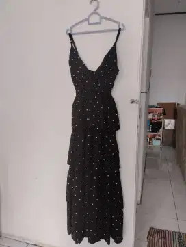 Dress Vintage Flare Polkadot Tanpa Lengan