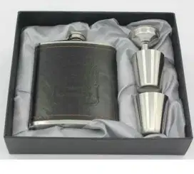 Botol minum besi gepeng ber bir hipflask hipflash full set hip flask