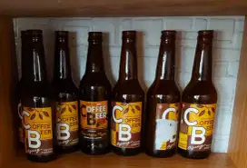 Botol beling antik bekas untuk hiasan kafe - Coffee beer -botol coklat