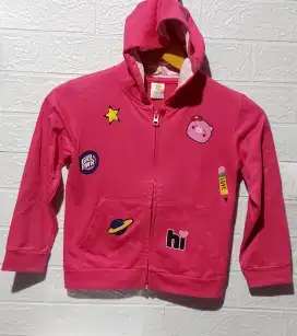 LITTLE M Jacket Pink HI GRL POWER LOVE