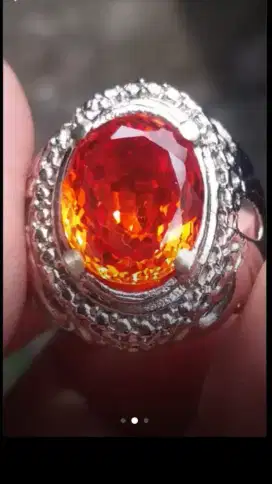 Jual Batu Cincin Permata Red Oranye Tourmaline Cutting Keren bgt