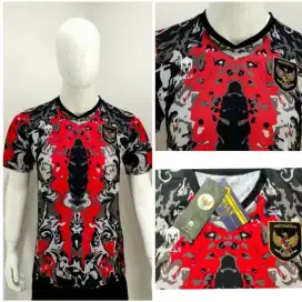 Jersey Bola Tranning Timnas Indonesia Red list Black