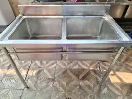 Sink doble stainless steel, sink 2 lubang